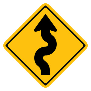 警告标志右曲折的道路