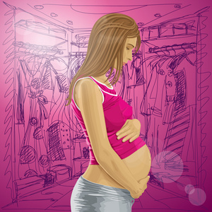 怀孕女性腹部