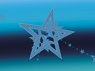 深蓝色背景上的蓝色星星, 为您的文本提供空间