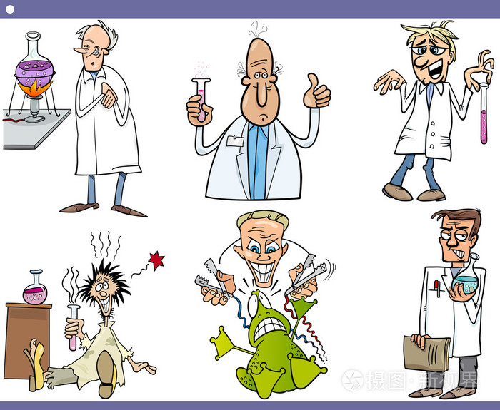 科学家人物卡通套