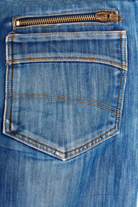 tasca posteriore blu jeans. bellissimo stile casual蓝色牛仔裤后口袋。美丽的休