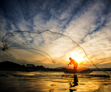 bangpra 湖的渔夫