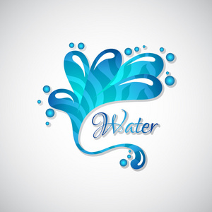 企业徽标的蓝色水飞溅，web 图标