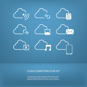 云计算在现代平面设计与空间文本中设置的图标