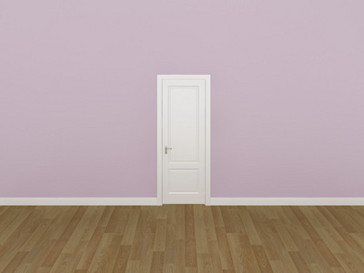 门上粉色的墙，3d