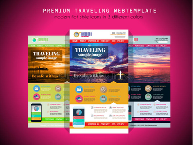单页旅游网站平面ui设计模板