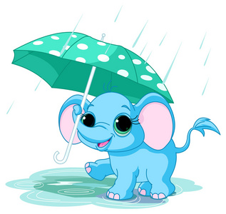 小象在伞下