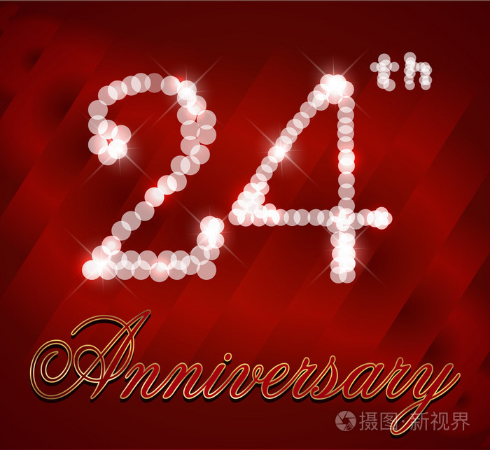 24 年生日快乐卡 24 岁生日-矢量 eps10