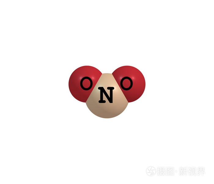 二氧化氮分子的结构上白色孤立