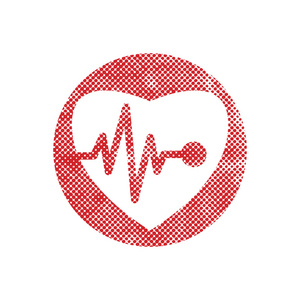 心脏病心与心电图，采用 pixe 矢量图标图标