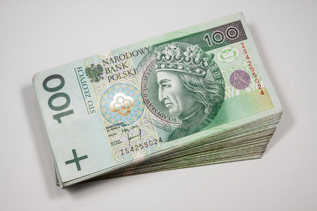 Polska waluta zoty  pln  w notatkach 100