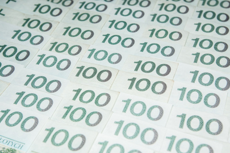 Polska waluta zoty  pln  w notatkach 100