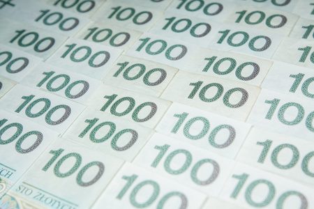 Polska waluta zoty  pln  w notatkach 100