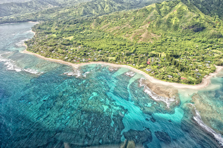 考艾岛 napali 海岸鸟瞰图