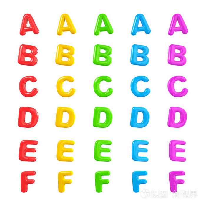 英语多彩色的字母表