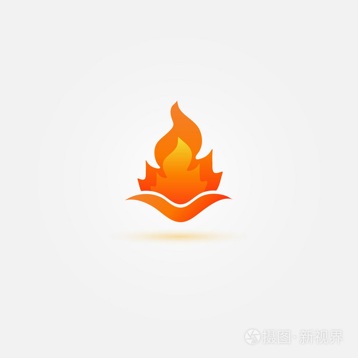 火图标-明亮的矢量抽象的火橙色的火焰符号