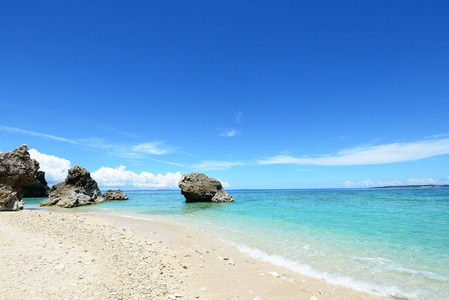 在夏季，华丽的海滩