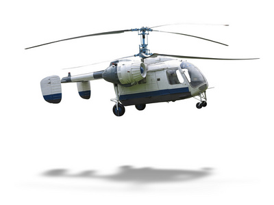 ka 26 俄罗斯双旋翼直升机上白色酒泉孤立