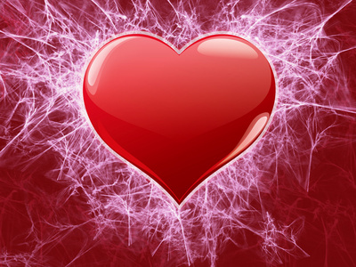 红色的心，用分形的装饰