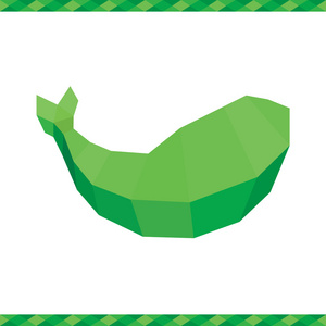 绿色的矢量多边形鲸鱼标志图片