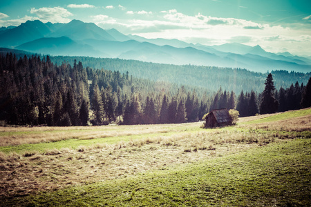 从徒步越过 tatra 山脉的景色。波兰。欧洲