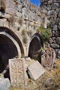 亚美尼亚，57 世纪 tsahats kar 修道院的废墟