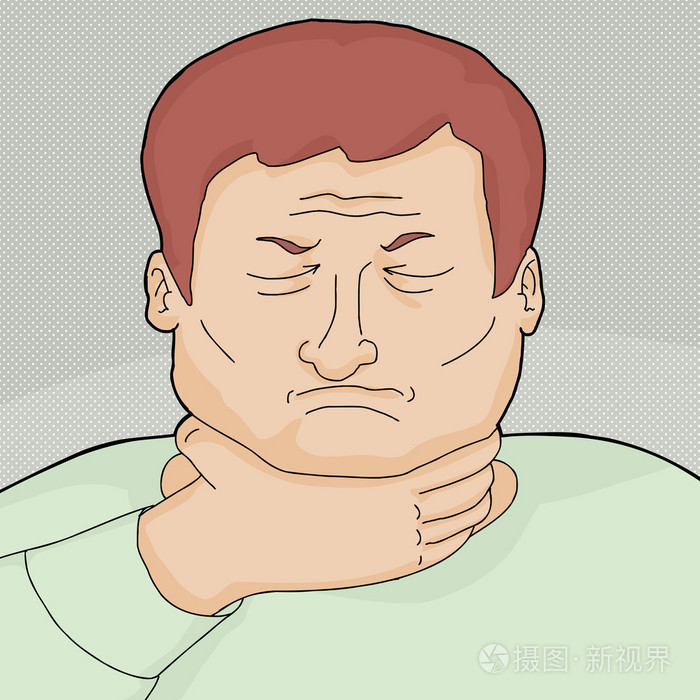 男性,喉咙痛
