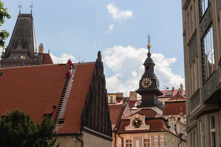 布拉格的红色屋顶
