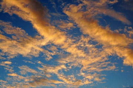 夕阳天空与云彩