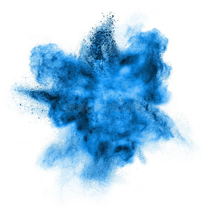 白色隔离蓝色粉末爆炸