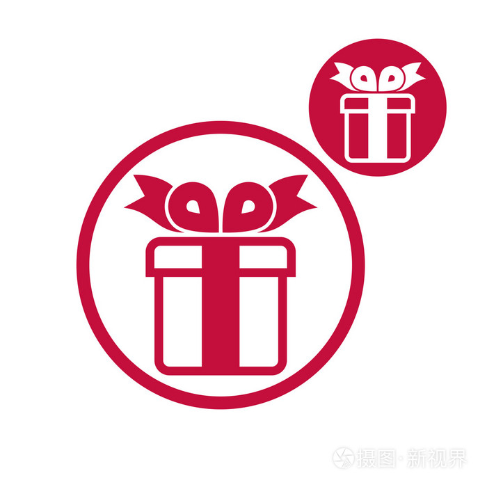 上白色黑色孤立的礼物盒矢量简单的单一颜色图标