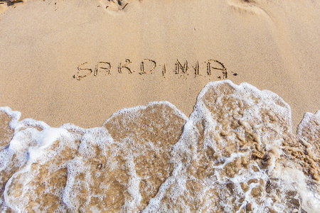 在海滩上的撒丁岛词