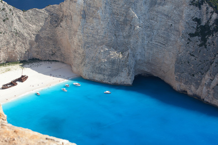 Navagio 海滩，希腊扎金索斯