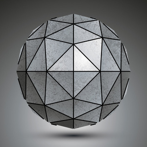 灰度镀锌 3d 球面三角形，grunge ab 创建