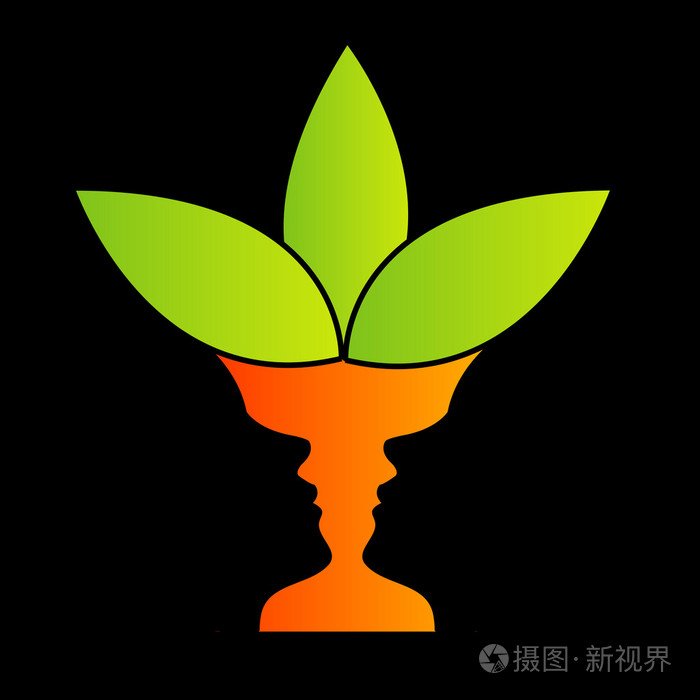 抽象花瓶的两副面孔假象,像个花瓶