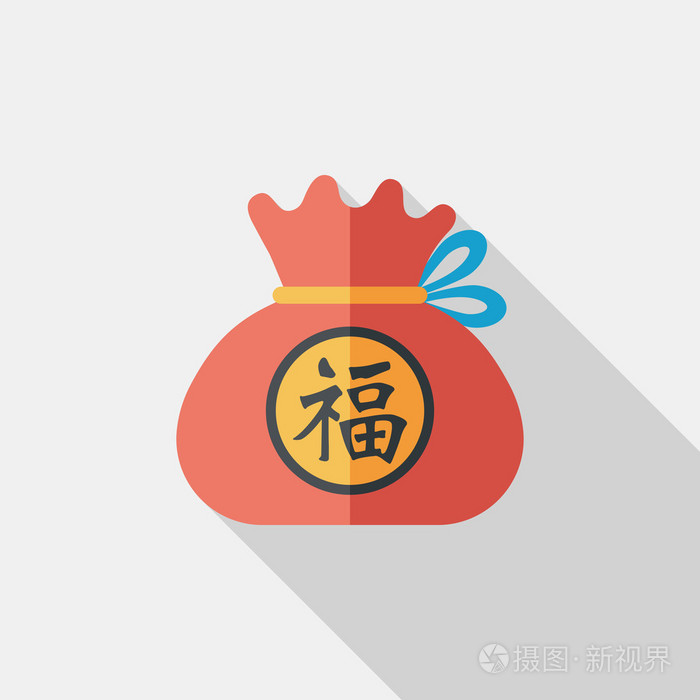 长长的影子,eps10,幸运的中国农历新年平面图标