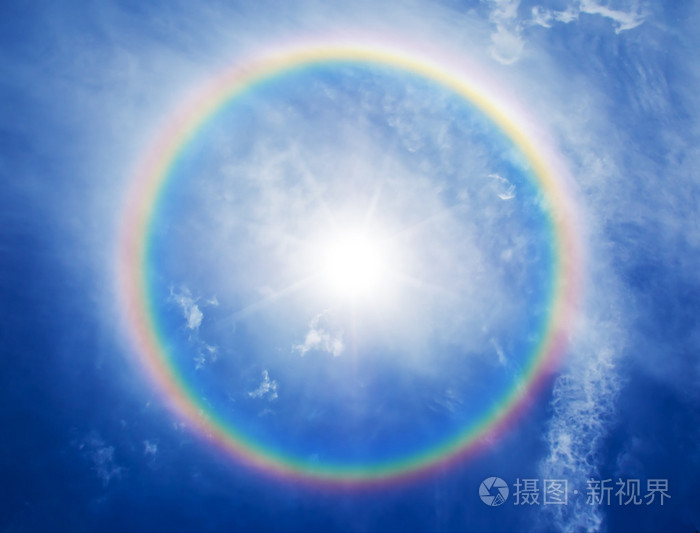 围绕太阳的彩虹光环