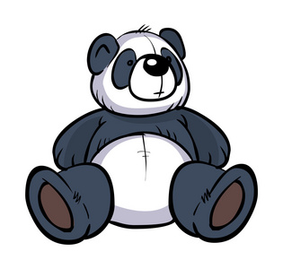 有趣的矢量卡通创辉熊猫。矢量图