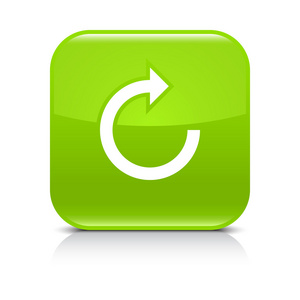 绿色图标，带白色箭头重复 重装 刷新 旋转标志