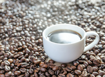 杯咖啡的咖啡豆