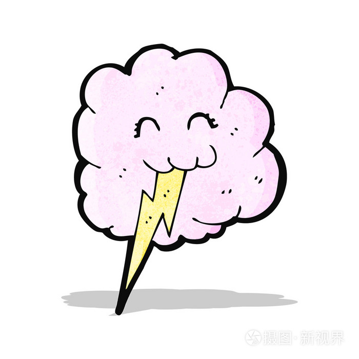 可爱云与闪电插画-正版商用图片1h6rgy-摄图新视界