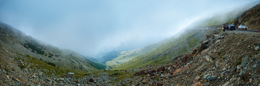 夏天 Transalpina 路 喀尔巴阡，罗马尼亚。全景