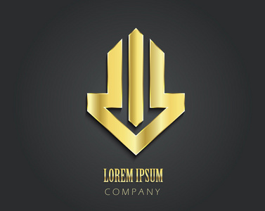 创意矢量 logo 设计模板。金色象征