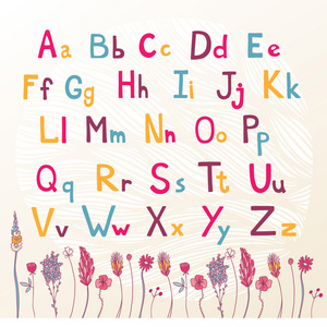 可爱彩色的字母