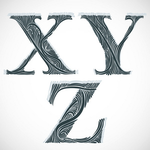 复古字母 x  y  z