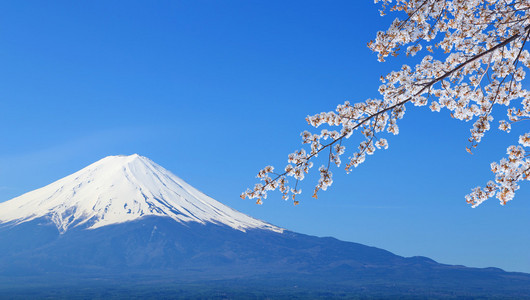 富士山，从湖河口湖的视图