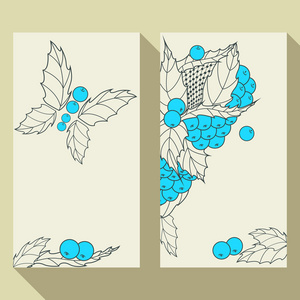 制卡用手绘制轮廓设置茎叶和果