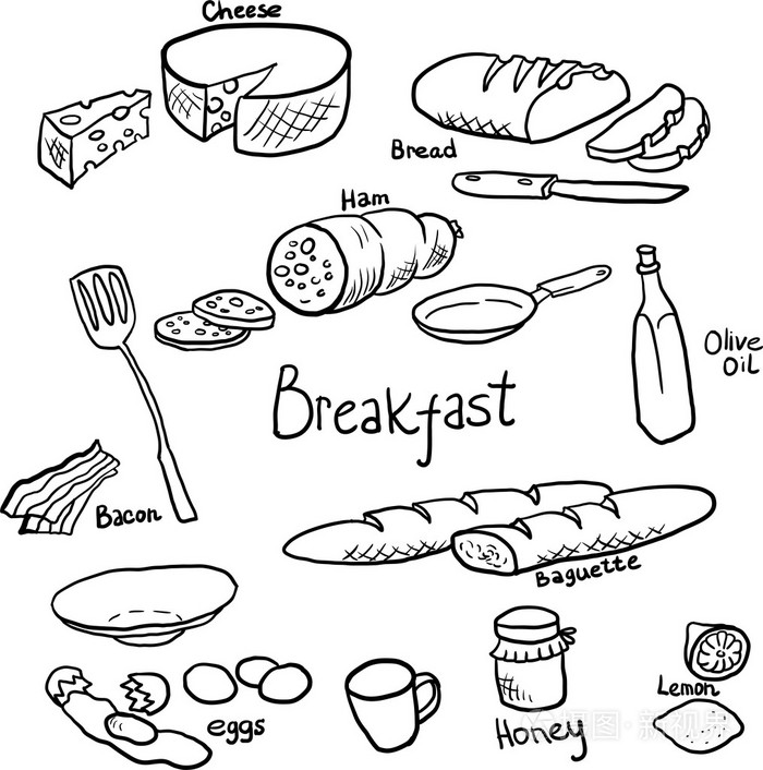 早餐涂鸦集插画-正版商用图片1hbzec-摄图新视界