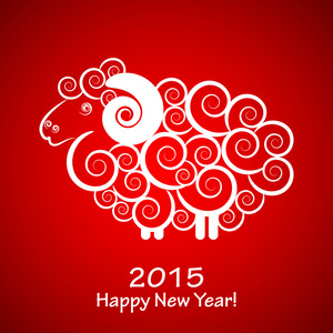 2015年绵羊新年快乐背景羊年