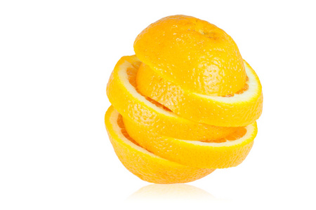 新鲜成熟的橙子切片的